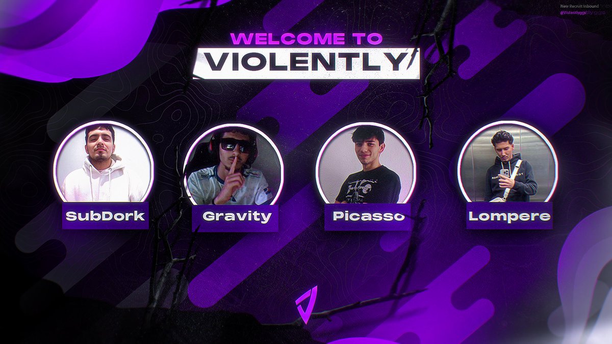 violentlygg's tweet photo. Wir freuen uns euch Violently Nemesis vorstellen zu dürfen. Somit herzlich willkommen 

🥷@44lompere 
🥷@SubdorkTT 
🥷@OpsPicasso 
🥷@GravityIW 

Discord : https://t.co/AjEjVhp9Kf https://t.co/dYk8IKCJMF