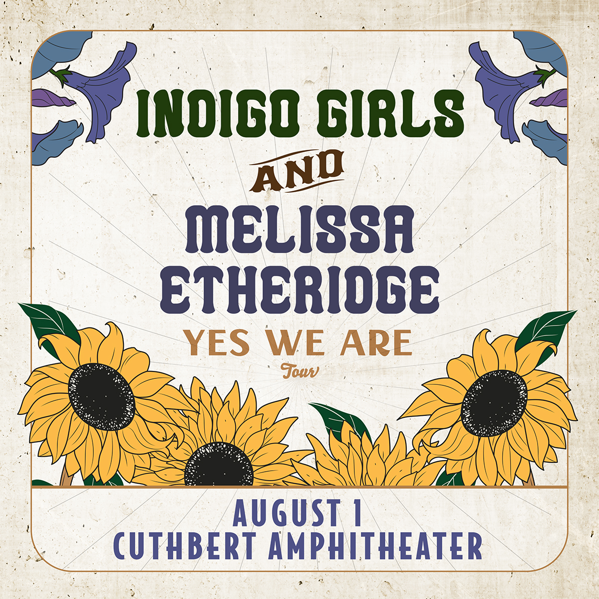 ANNOUNCEMENT: The Indigo Girls and Melissa Etheridge: Yes We Are Tour is coming to the Cuthbert Amphitheater on Friday, August 1st!
Tickets on sale Thursday, December 12th at 10am only at Cascade Tickets/eTix 
bit.ly/IndigoGirlsMel…