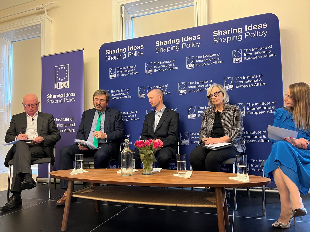 Olivier Guersent, DG at <a href="/EU_Competition/">EU Competition</a> addressing an <a href="/IIEA/">IIEA</a> event this afternoon on EU Competition Policy👇

With <a href="/danobrien20/">Dan O'Brien</a>, Brian McHugh, Chairperson <a href="/CCPCIreland/">CCPC</a>, Imelda Maher, Sutherland Professor of European Law <a href="/ucddublin/">University College Dublin</a> &amp; Loretta O'Sullivan, Chief Economist <a href="/EY_Ireland/">EY Ireland</a>.