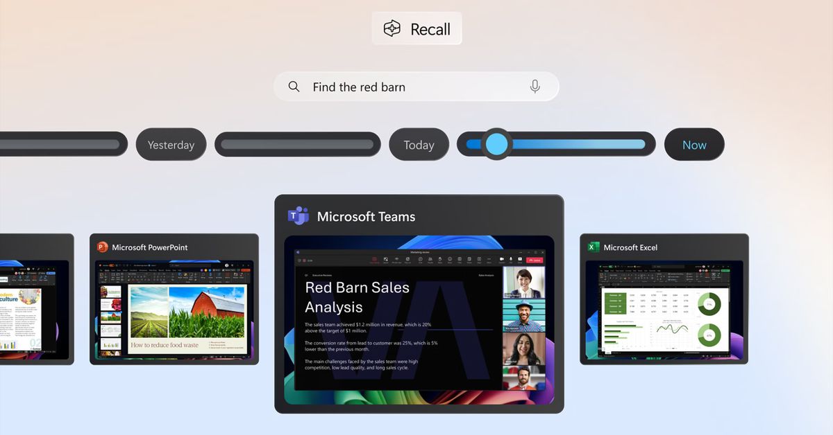 You can now try Microsoft’s Recall AI feature on Intel and AMD Copilot Plus PCs https://t.co/OSQcSrL