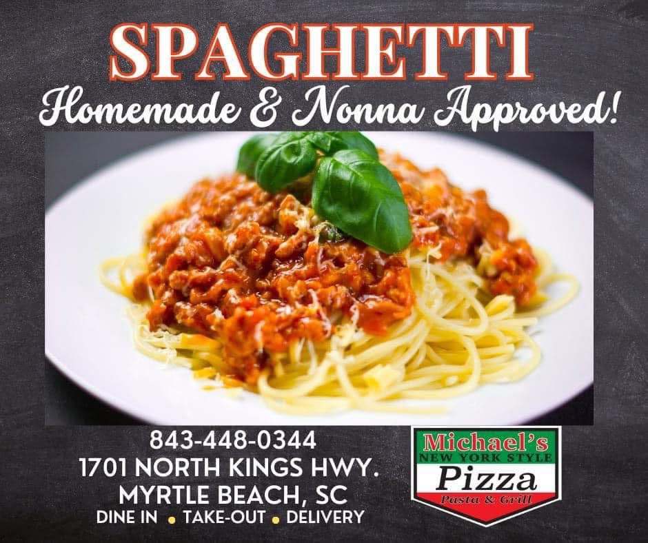 MichaelsPizzaMB's tweet photo. Spaghetti is not just a food, it's an experience. The act of twirling the long strands of pasta around your fork, the satisfying slurp of the noodles as you bite into them, and the flavors that dance on your tongue all combine to create a truly memorable meal. 🍝 https://t.co/scgIDk8a4F