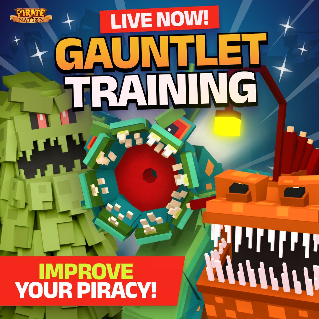 PirateNation's tweet image. Gauntlet Training is now available for all Pirates to test their strategies, recalibrate their combat decks, and improve their Piracy 🏴‍☠️

Ye can access Gauntlet Training anytime from the Gauntlet menu.

There's never been a better time to practice being a Pirate!