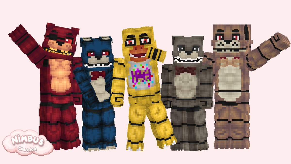 NimbusLimited's tweet photo. Bringing the animatronic crew to the blocky world! 🤖✨ These Minecraft designs combine creativity and nostalgia in the best way. 🎮🛠️ #MinecraftArt https://t.co/hQeVhJz4vh
