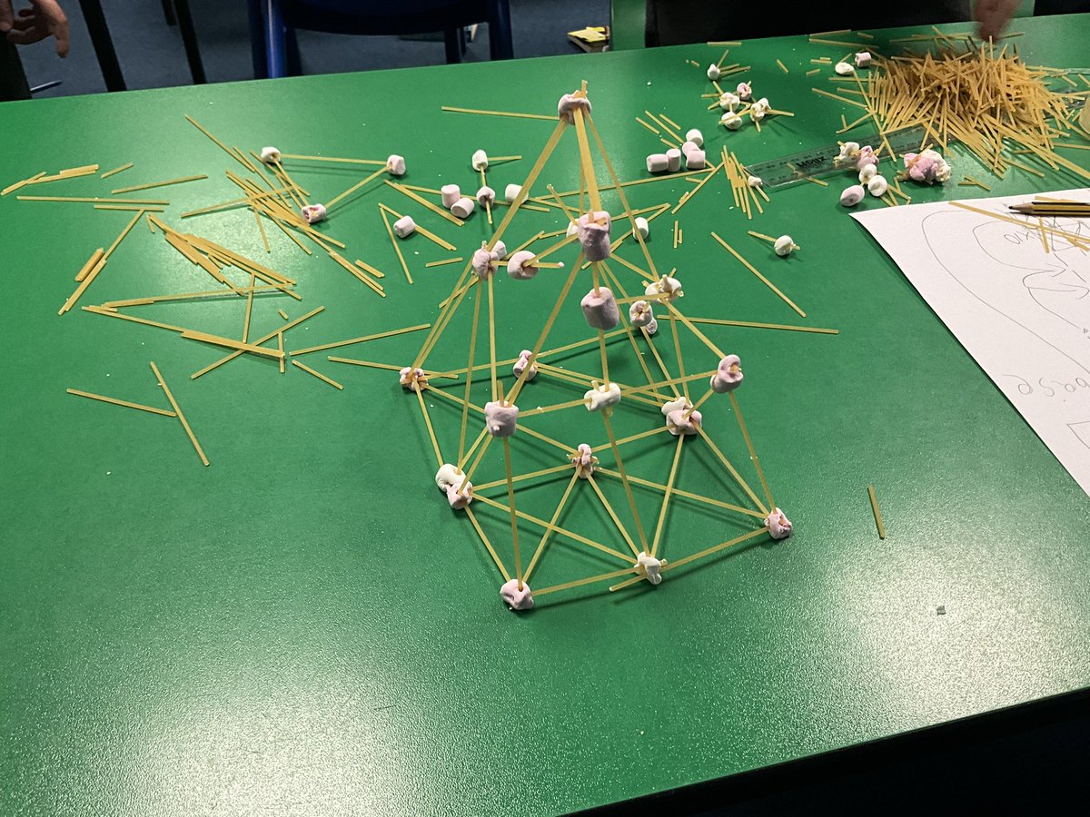Scotch_Orchard's tweet photo. Year 5 and Year 4 joined forces this morning to take on the spaghetti tower challenge! There was some great teamwork and perseverance on show as the groups tried to make the tallest tower from spaghetti and marshmallows. Our tallest tower was 93cm! @the_atlp https://t.co/RYwwMQLyTn