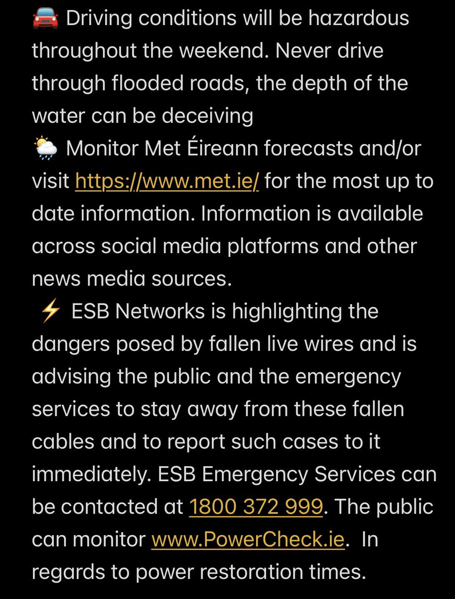 LimerickFire's tweet photo. Please see these key public safety messages ahead of Storm Darragh from @LimerickCouncil #StormDarragh https://t.co/MFWYW84P83