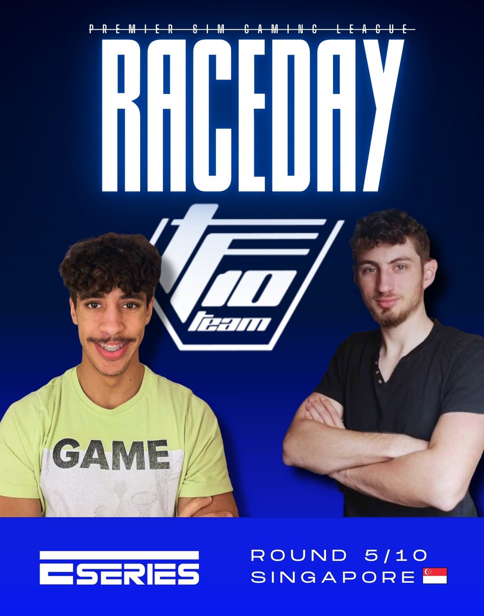 𝗥𝗔𝗖𝗘𝗗𝗔𝗬 | <a href="/PremierSimGL/">PSGL</a> 

We head to round 5 tonight for #PSGLxEseries on Singapore! 

Sami &amp; Tony will try their best for us tonight! 👊

#FullTF10
