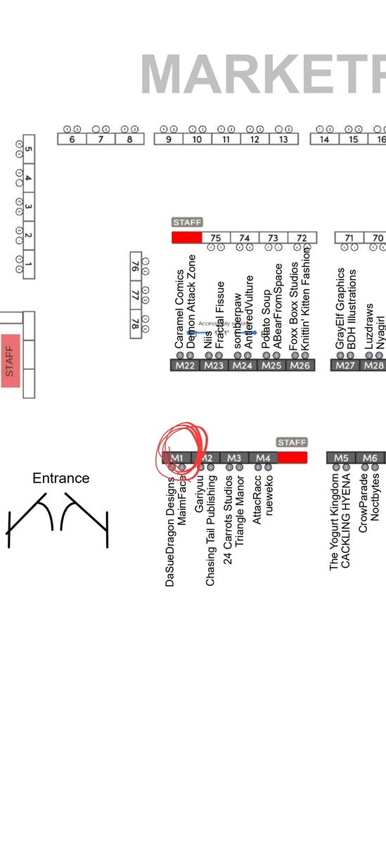 Just set up for MFF artist's marketplace (in artist alley)

Opens at 1pm, today
But I think people are already lining up