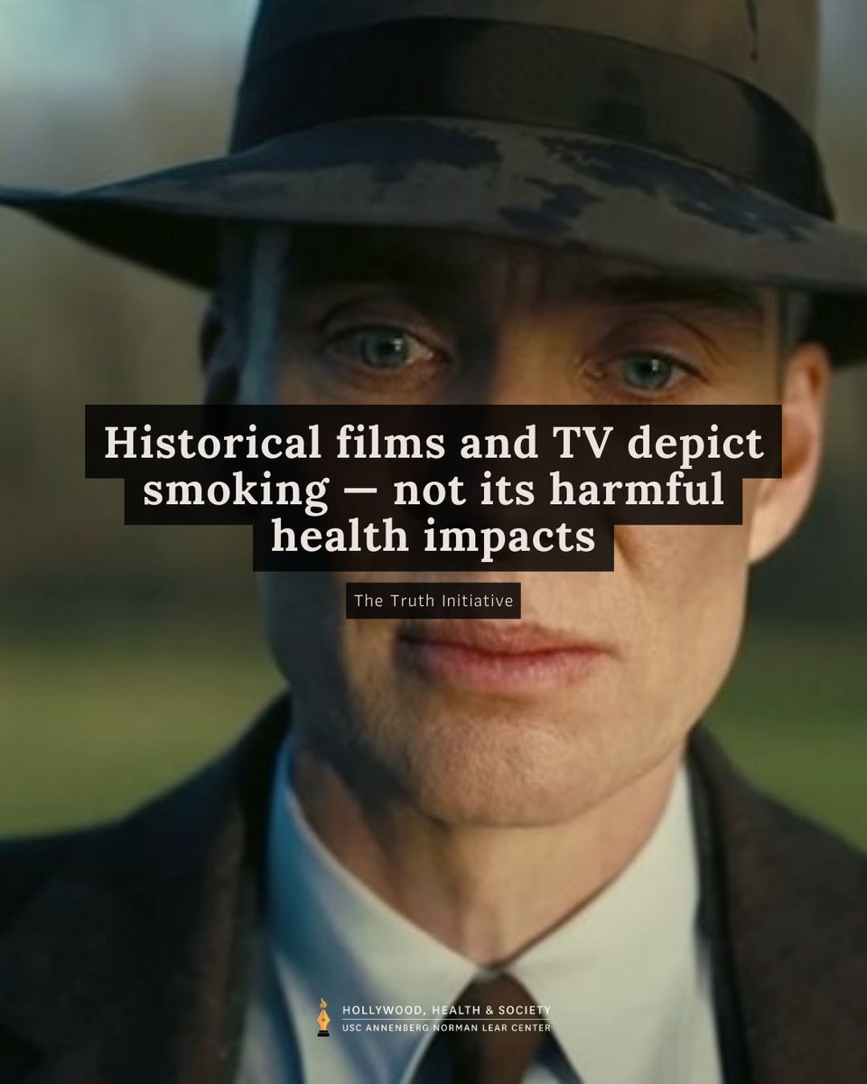 HollywdHealth's tweet photo. By repeatedly representing #smoking from the past without depicting its health consequences, popular movies and TV shoes can put youths at risk for initiating #tobacco use today and of lifelong #addiction tomorrow. https://t.co/DWdQg9mD87 @truthinitiative https://t.co/zoW6S26aq0