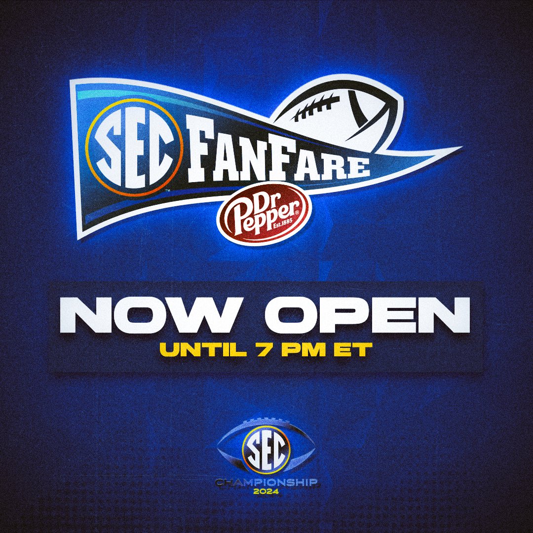 SEC's tweet photo. β° Time to head over to the @GWCC_ATL!
#SECFanFare is officially open!
π https://t.co/by3nXYPyyU
#SECChampionship https://t.co/TbStBEi7KG
