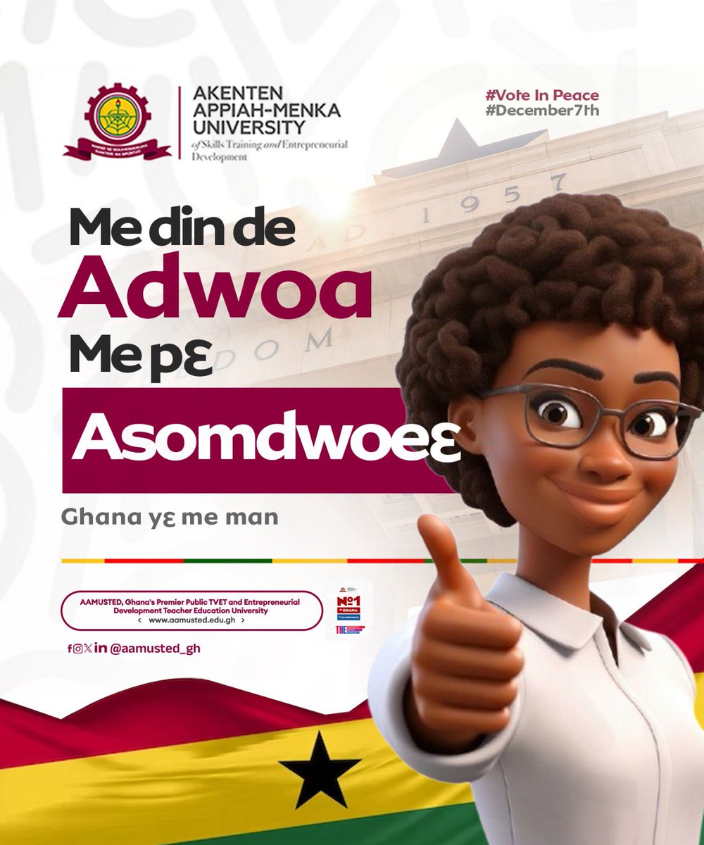 hawking_glow's tweet photo. We stand for PEACE 🇬🇭
Y3 p3 Asomdwoe3
Pick your name and share!👍
#VoteInPeace
#NoVoilence
#Peace4Ghana
#Election2024
#December7th
1/7 https://t.co/9wRET8oGsy