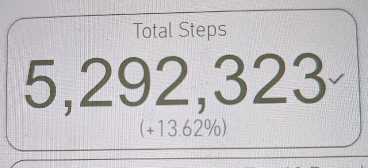 baggerScript's tweet image. I set a goal to walk 5 million steps in 2024. Surpassed it a few weeks ago 🥳