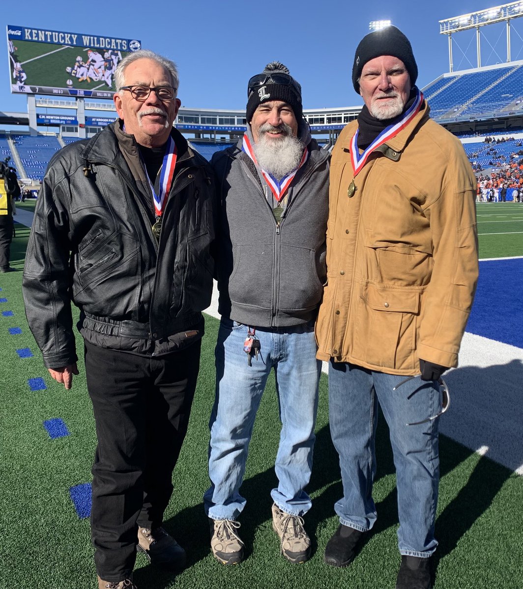 MurrayTigers's tweet photo. Murray High’s 1974 Class A State Championship Team was honored today at halftime of the KHSAA Class A Championship game. 50 Years ago they defeated Beechwood 14-0.  Co-Captains were Craig Suiter, Doug Shelton and Steve Porter who were in attendance. https://t.co/t5TPm74JNn
