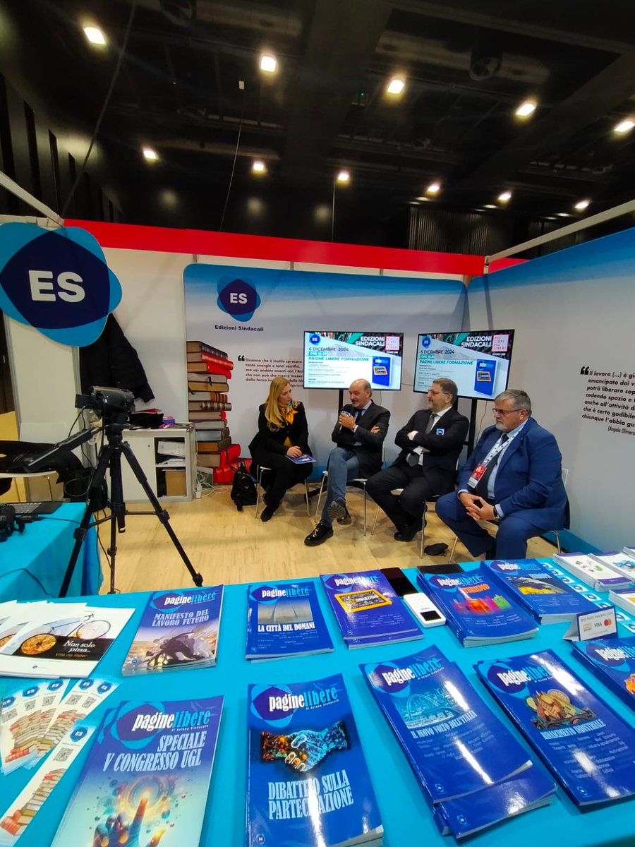 UGLConf's tweet photo. Alla Nuvola, a “Più Libri più liberi”, Pagine Libere - Formazione. Istruzione ma anche Intelligenza artificiale, addestramento e sicurezza sono stati punti cardine della presentazione di stasera al nostro stand di Edizioni Sindacali. https://t.co/FoceGBH5EN
