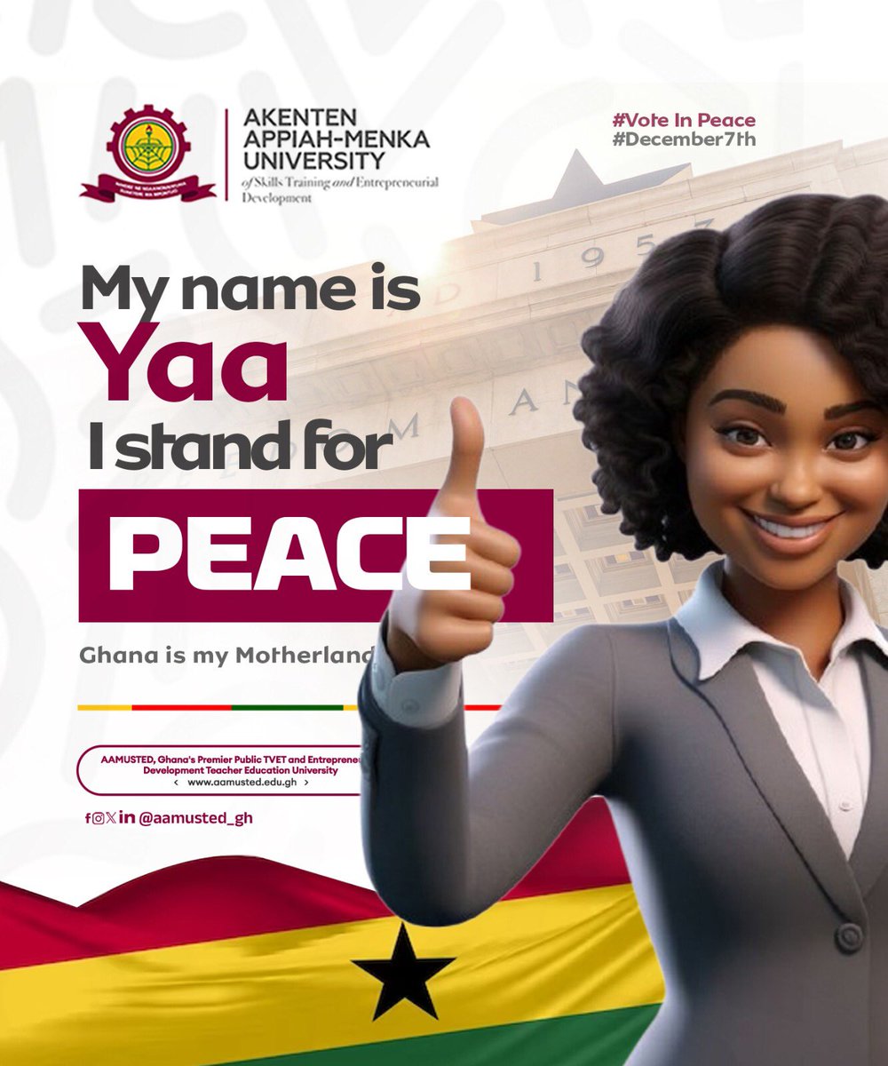 hawking_glow's tweet photo. We stand for PEACE 🇬🇭
Y3 p3 Asomdwoe3
Pick your name and share!👍
#VoteInPeace
#NoVoilence
#Peace4Ghana
#Election2024
#December7th
7/7 https://t.co/vwkJqaAvDX