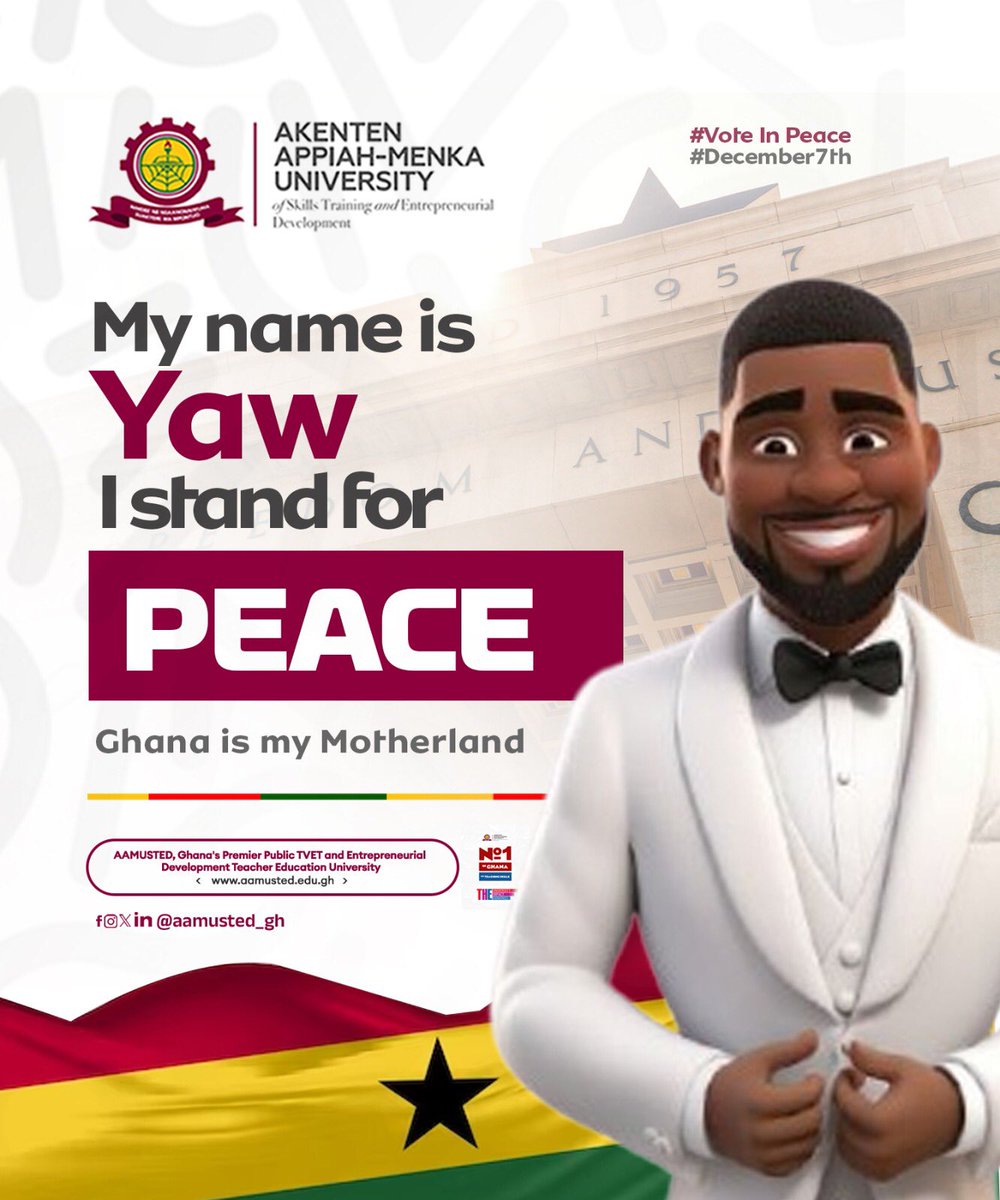 hawking_glow's tweet photo. We stand for PEACE 🇬🇭
Y3 p3 Asomdwoe3
Pick your name and share!👍
#VoteInPeace
#NoVoilence
#Peace4Ghana
#Election2024
#December7th
7/7 https://t.co/vwkJqaAvDX