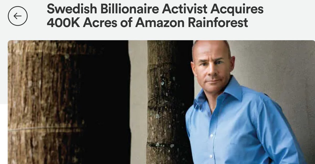 Swedish Billionaire Activist Johan Eliasch, with an estimated net worth of £2.4 billion, is making waves in environmental conservation through a unique blend of financial power and ecological passion.

#happyeconews

happyeconews.com/swedish-billio…