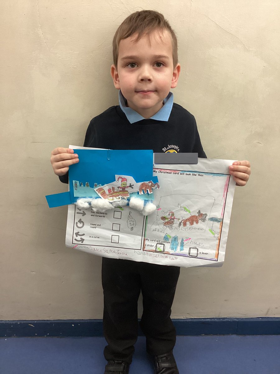 StJosephU's tweet photo. Look at our amazing moving Christmas cards that we made in Y1! They used sliders and levers to create them. #SJUDT https://t.co/JKdZQuMZ8w
