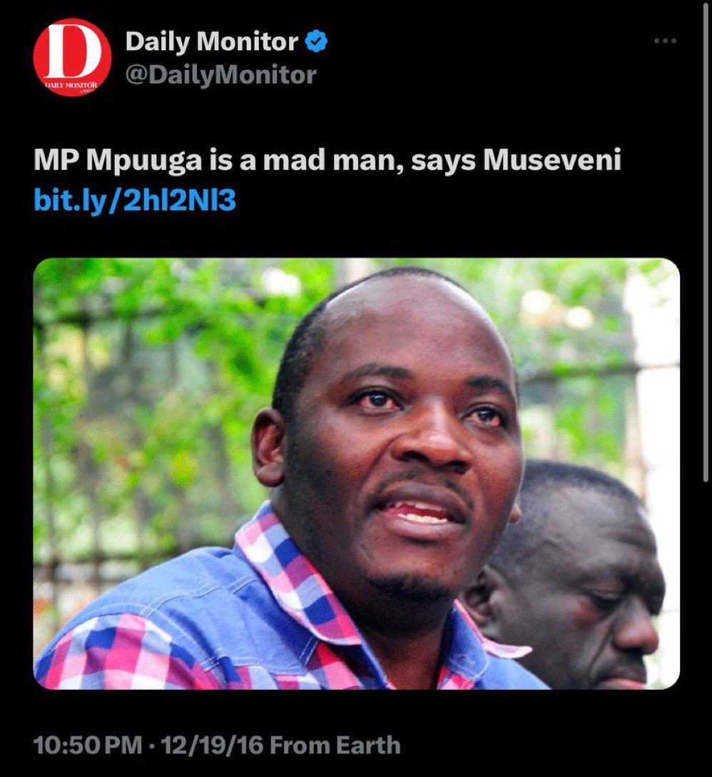 CharlesKizza4's tweet photo. @MathiasMpuuga Indeed your mad said by dictator Museveni Kaguta 😂 https://t.co/tXc5mbmQkS