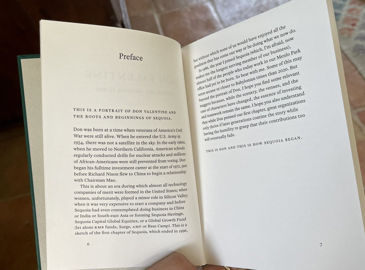 DylanAbruscato's tweet photo. Lots of folks have been asking how I came across the little Sequoia book.

It’s a ~70-page book about Don Valentine and the history of Sequoia, written by Michael Moritz.

Here’s the wild story—and how you can probably find one too: https://t.co/HDA5oXOF0t