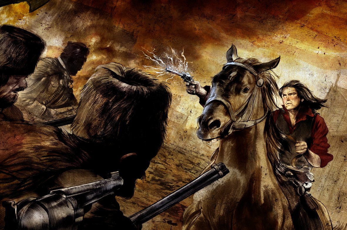 AtomekART's tweet photo. Greg Ruth - Caliber cover - Radical #GregRuth #Comics #ComicCover #KingArthur #Western #Magic #Excalibur #Art #CoverArt #Legends #Myths https://t.co/2yZ7WLkVcn