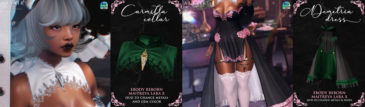 ALTAIRinSL's tweet photo. Carmilla collar &amp; Demetria dress in jade for K9 Weekend, only 99L!  #SecondLife

TP to the ALTAIR* mainstore: https://t.co/rIp4wWLenm https://t.co/lrZawx7Mn8