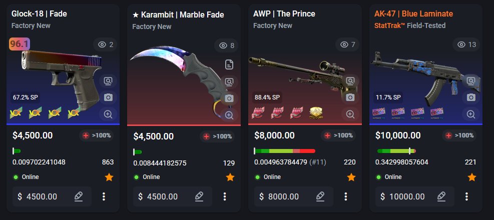 Happy December everyone! I still have a number of fantastic crafts for sale + the lowest float P3 Kara Fire&amp;Ice (#129)!

Prices have been dropped for most items, want something gone. Just click buy or feel free to DM/bargain 🥰