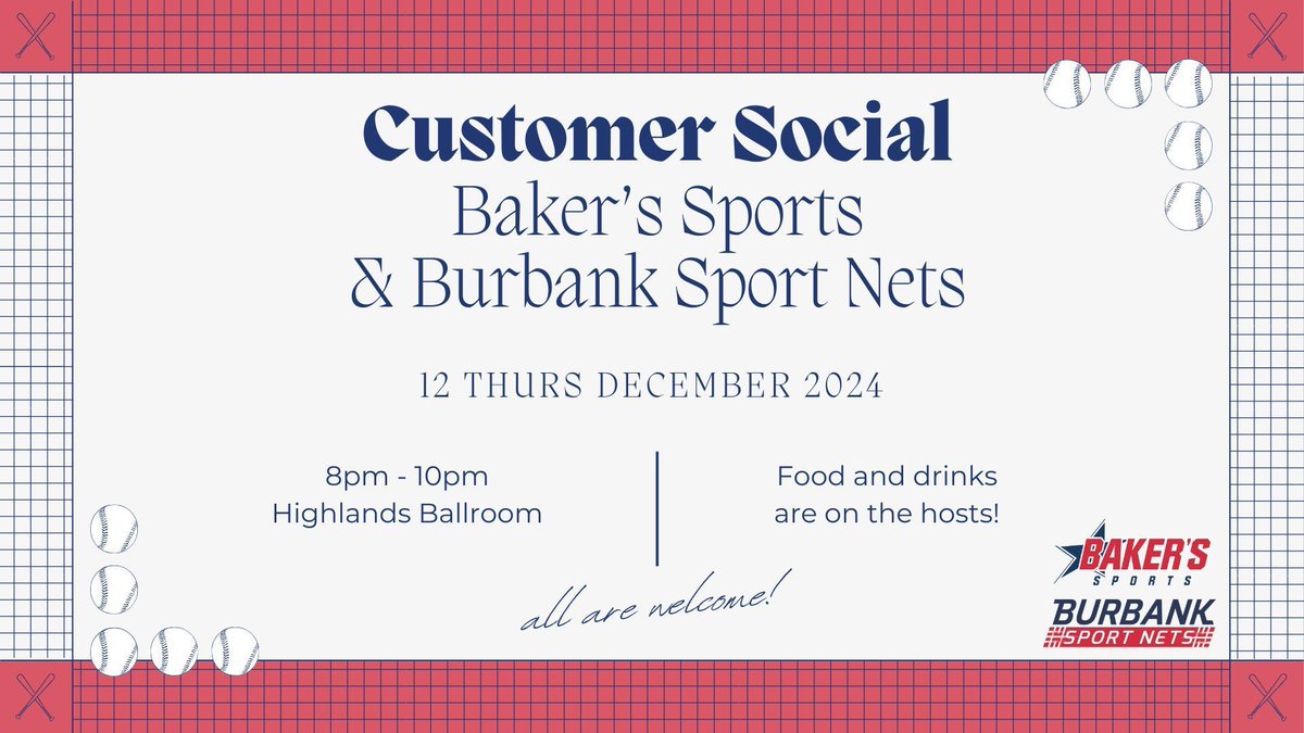 Baker's Sports (@bakerssports) on Twitter photo Join us, and <a href="/BurbankSportNet/">BurbankSportNets</a>, next Thursday for a social event at the Georgia Dugout Club Coaches Clinic!⚾🍽️🥂
See below for details!⬇️
<a href="/gdcbaseball/">Georgia Dugout Club</a>
<a href="/KlayK_97/">Klay Killingsworth</a>
<a href="/calvin_baker2/">Cal Baker</a>
<a href="/BenNoland13/">Ben Noland</a>
<a href="/sethauer_/">Seth Auer</a>
<a href="/Zion_Katina/">Zion Katina</a> Join us, and <a href="/BurbankSportNet/">BurbankSportNets</a>, next Thursday for a social event at the Georgia Dugout Club Coaches Clinic!⚾🍽️🥂
See below for details!⬇️
<a href="/gdcbaseball/">Georgia Dugout Club</a>
<a href="/KlayK_97/">Klay Killingsworth</a>
<a href="/calvin_baker2/">Cal Baker</a>
<a href="/BenNoland13/">Ben Noland</a>
<a href="/sethauer_/">Seth Auer</a>
<a href="/Zion_Katina/">Zion Katina</a>