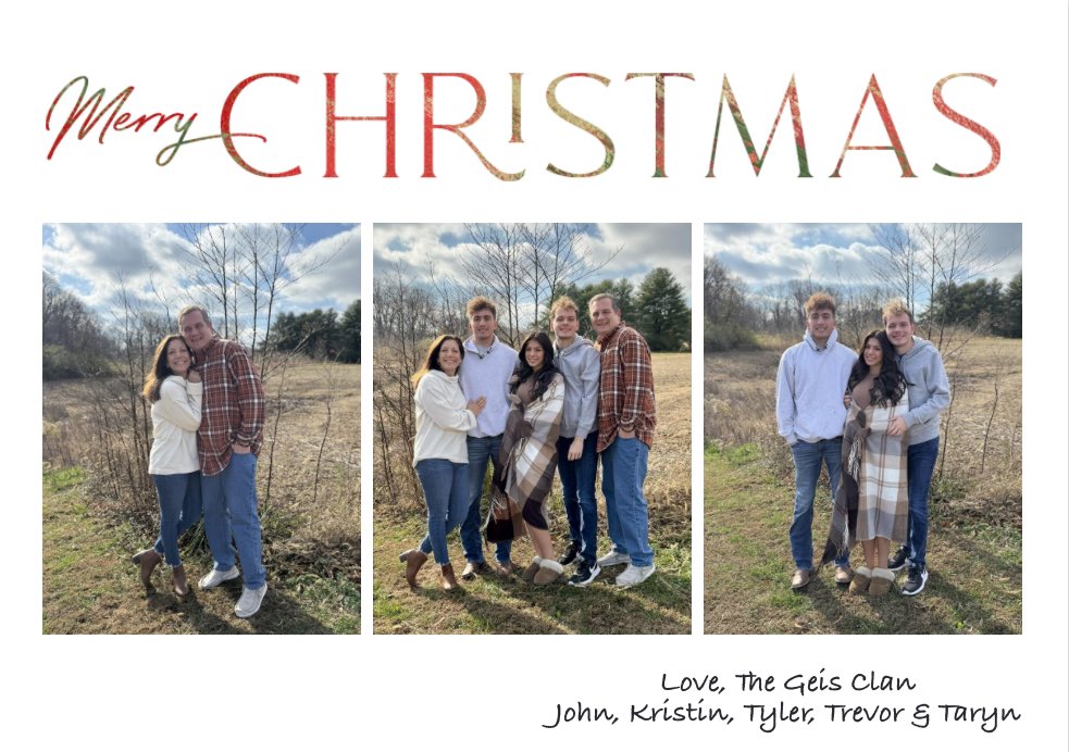nygeis5's tweet photo. Wishing you and yours a wonderful and magical Christmas season! May God’s blessings come upon you all! Merry Christmas and Happy New Year from The Geis Clan! 🎅🏻🎄🙏🏻 #digitalchristmascard2024 https://t.co/mtU1hfvoBL