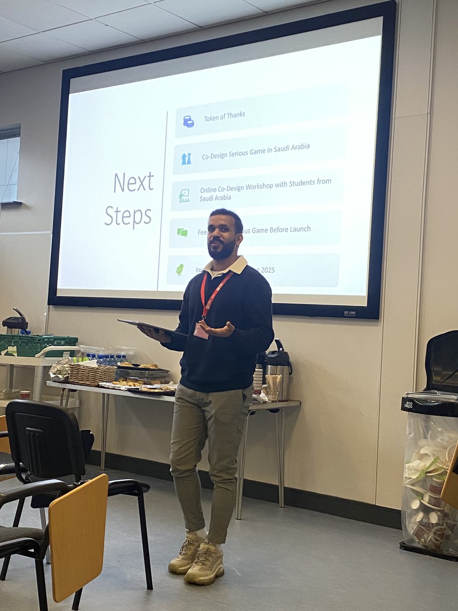 GaryMitchellRN's tweet photo. #Proud of @QUBSONM #PhD #Researcher Abdulelah Alanazi who hosted his 1st #CoDesign workshop with #Students #Clinicians #People with #LivedExperience 🤩👏🏻 Abdulelah is co-designing a #SeriousGame about #PalliativeCare for #HealthProfessional Students! #Excited for next steps! 😊 https://t.co/d4vD9lc652