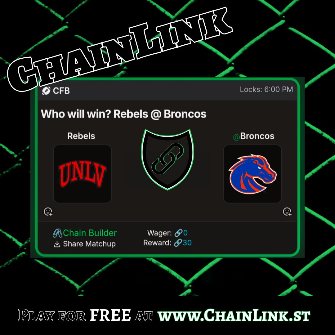 Conference Championship #szn is here on ChainLink! Make your pick today and let's get Jeanty that Heisman!