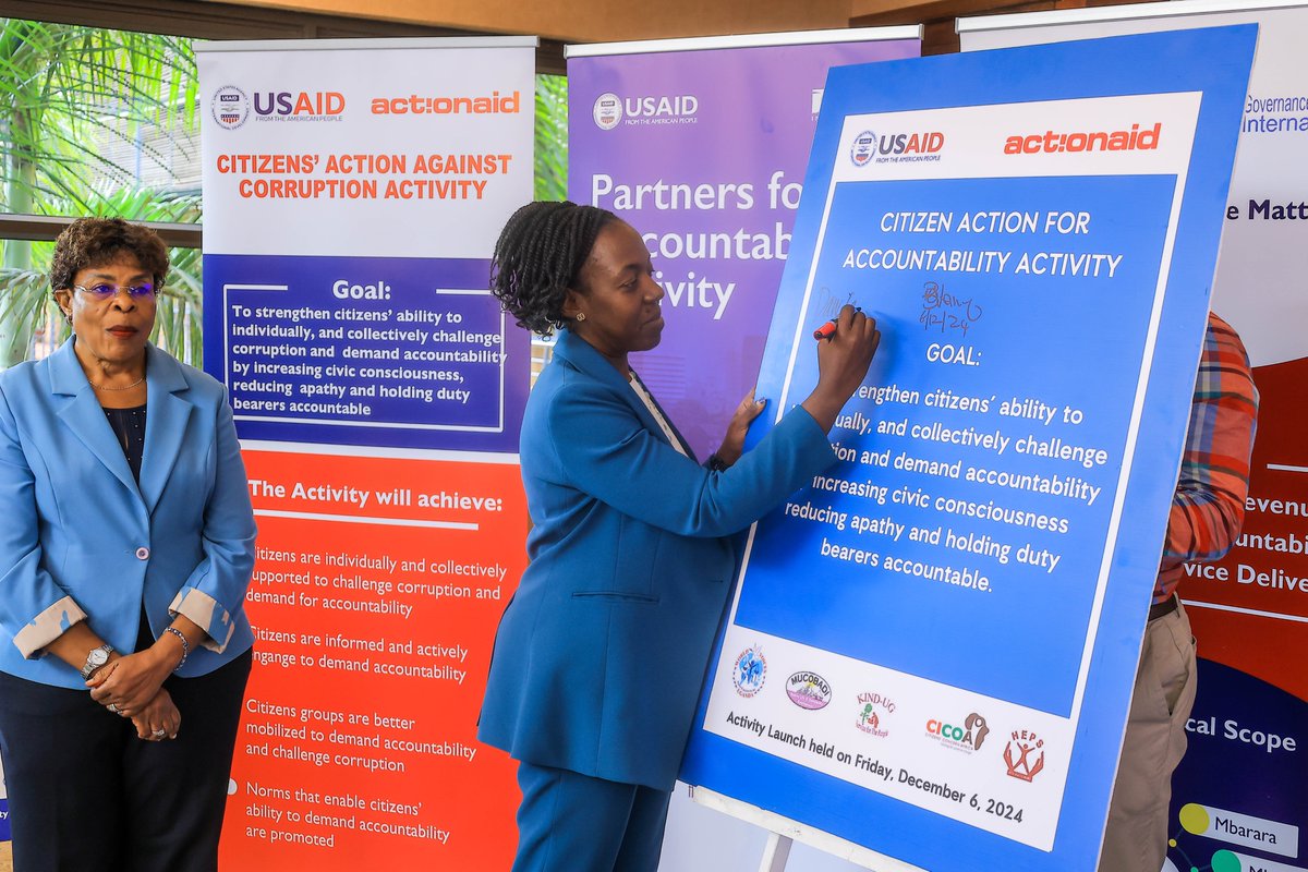 actionaiduganda's tweet photo. Today, we launch three game-changing initiatives to combat corruption and enhance accountability in Uganda! Together with our partners, we’re empowering citizens and strengthening institutions for a better future. #AccountabilityMattersUG #AntiCorruptionWeekk https://t.co/w3pRlVpFDn