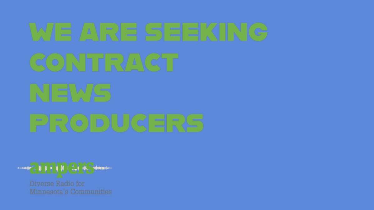 AMPERS is currently searching for a FT Production Coordinator and contract News Producers!

More information at: ampers.org/jobs-and-oppor…