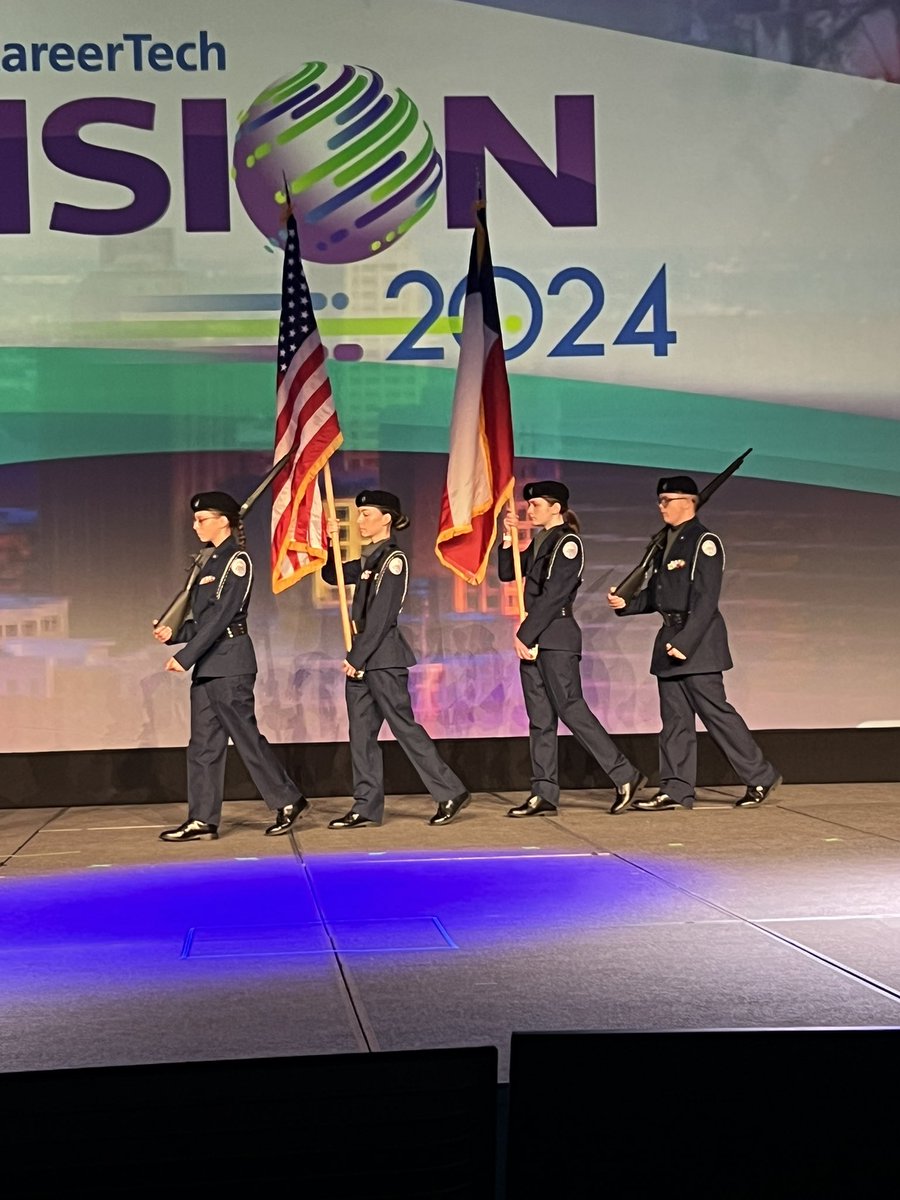 Big thanks to Clemens JROTC for their stunning color presentation at the ACTE CTE conference in San Antonio! Special recognition to Cadets Sierra Prince, Elizabeth Michels, Charlie McGowan, Gabriel Mink, and Chief Gideon for making it all happen.