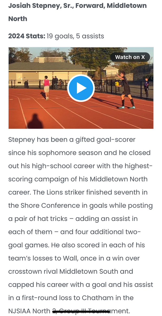 Midd North Boys Soccer (@middnorthsoccer) on Twitter photo 💥ALL SHORE SELECTIONS💥
Leaders on and off the field, we are proud of these two young men. Way to represent <a href="/MiddNorthSoccer/">Midd North Boys Soccer</a> at the highest level 👏🙏 #ToughTOGETHER <a href="/DanielleATNorth/">Lionathletictrainer</a>
Ryan Barnao - 1st Team All Shore
Josiah Stepney - 2nd Team All Shore 💥ALL SHORE SELECTIONS💥
Leaders on and off the field, we are proud of these two young men. Way to represent <a href="/MiddNorthSoccer/">Midd North Boys Soccer</a> at the highest level 👏🙏 #ToughTOGETHER <a href="/DanielleATNorth/">Lionathletictrainer</a>
Ryan Barnao - 1st Team All Shore
Josiah Stepney - 2nd Team All Shore