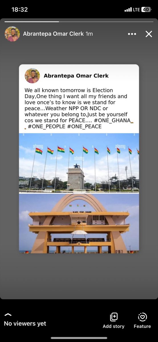 OmarClerk's tweet photo. TOMORROW IS ELECTION DAY AND WE HAVE TO BEAR IN MIND THAT WEATHER NPP OR NDC WE STAND FOR PEACE

#ONE_GHANA🇬🇭🇬🇭🇬🇭
#ONE_PEACE🧏‍♂️🧏‍♂️ https://t.co/XU0E9NLfo9