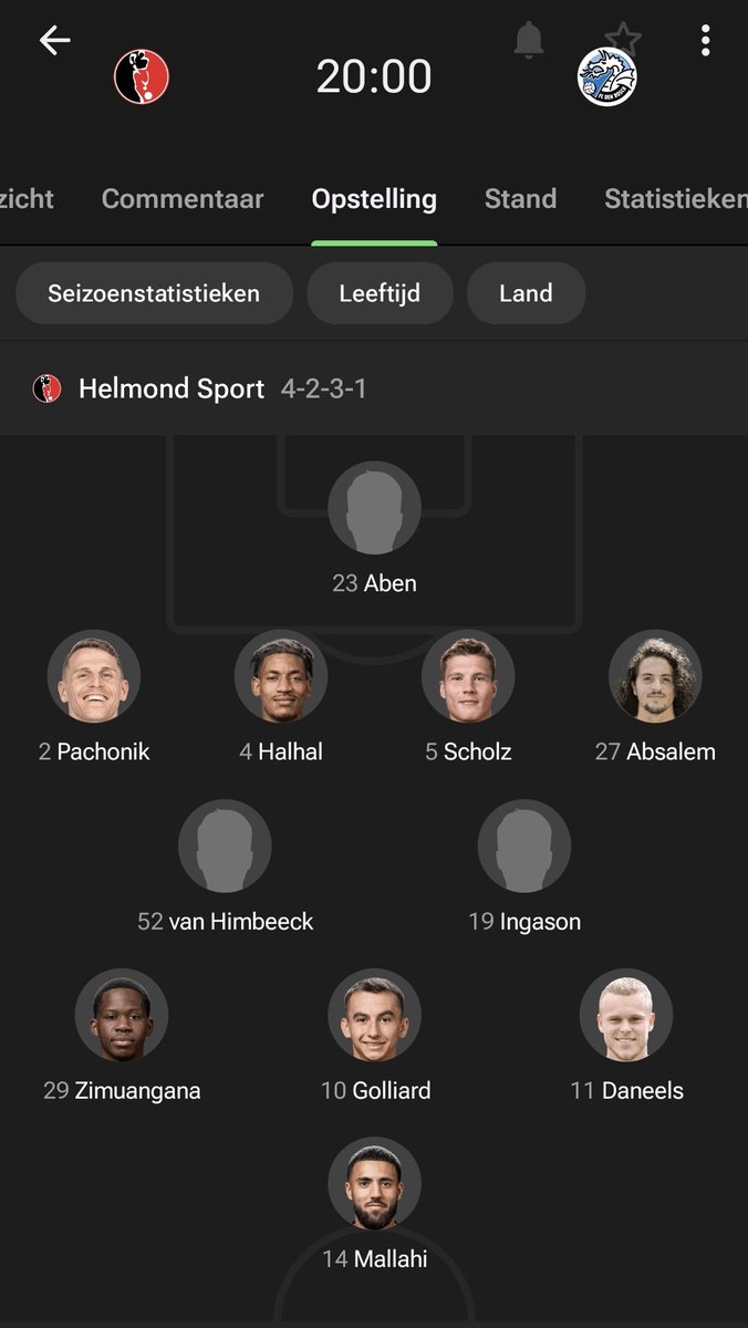 DoorEenRodeBril's tweet photo. Uiterst opvallende opstelling van Hofland. @HelmondSport begint met Aben op doel, vHimbeeck en Ingason op het middenveld en Zimuangana in de basis. Geen vHove, Ostrc, Dizdarevic, Ogenia, Bisselink (bank). Statement, laten we hopen dat het goed uitpakt!
#DERB #heldbo https://t.co/q5p0IcmoJJ