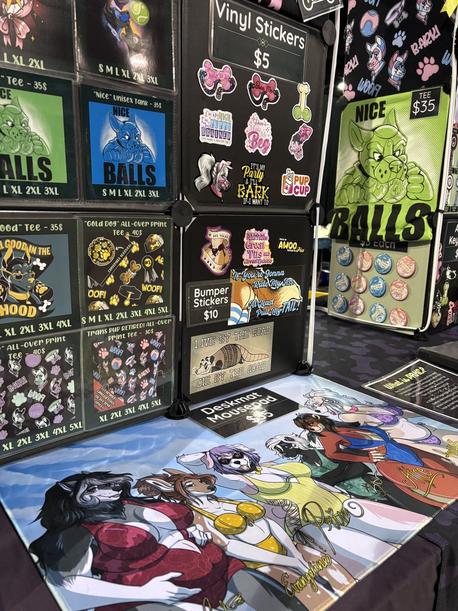 Hey all! We are set up in the MFF Adult Annex! We have so many new things, don’t forget to swing by! Some stock is super limited, so the earlier you see me, the better ;3 #MFF2024