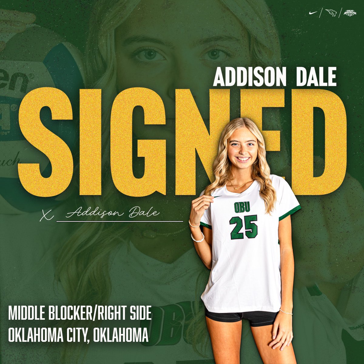 Newest lady joining the green and gold, Addison Dale 🥰✨💚