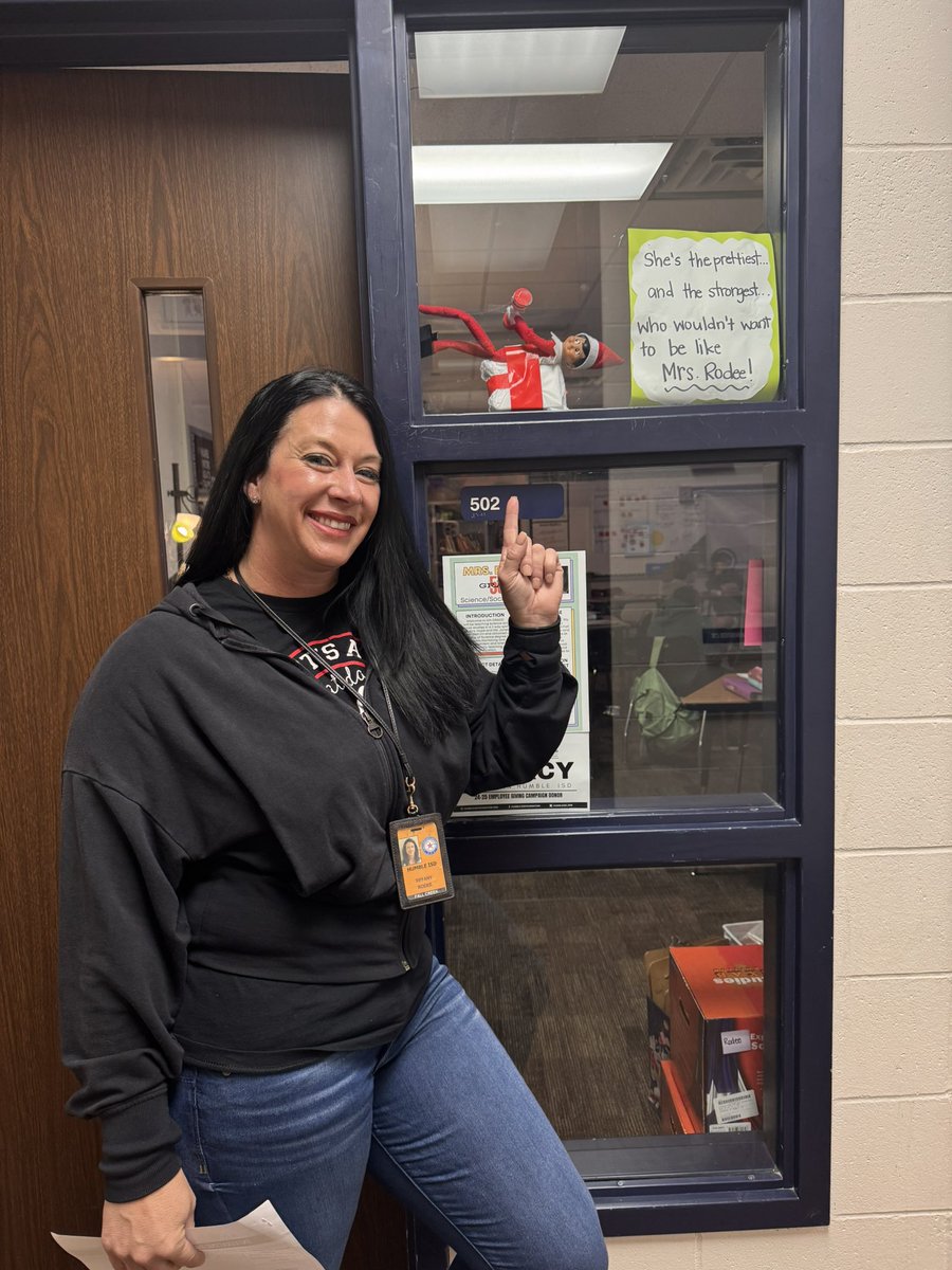 Lil Elfie' is really trying to get off of Santa's naughty list and decided to play nice today! <a href="/HumbleISD_FCE/">Fall Creek Elem</a> <a href="/fce_pe/">FCE_5th</a>