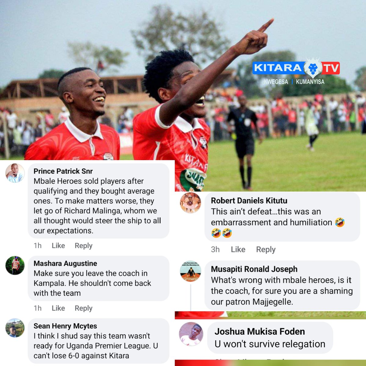 PrinceJuliusk's tweet photo. @KitarafcHoima Mbale heroes is being roasted by fans https://t.co/Gr10b2bEd2