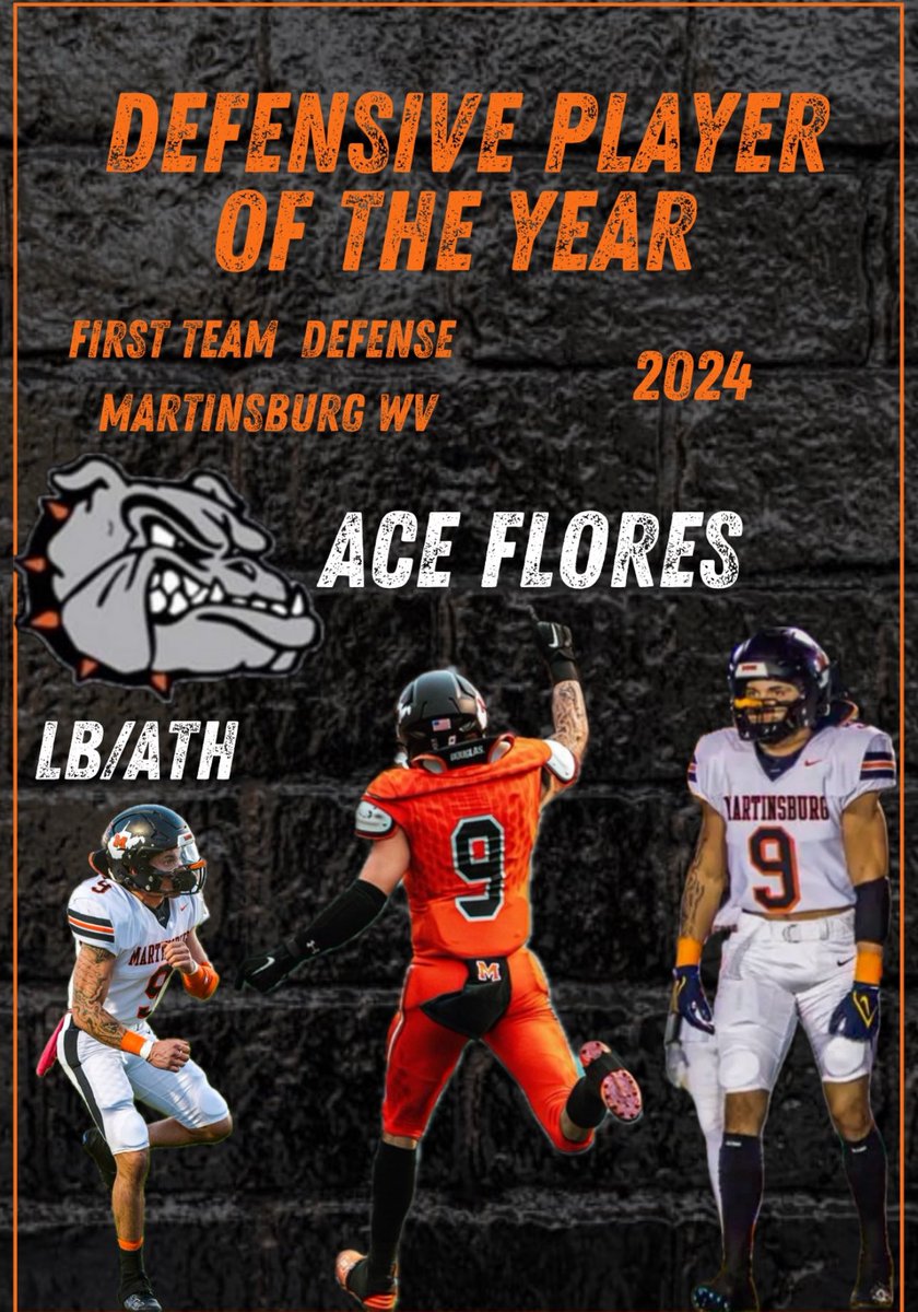 Ace Flores Martinsburg High school 2025 
OLB/MLB 
6’1 190 under 5% BF  
•NCAA ID# 2409406964
(40 yd 4.50) (shuttle 4.31💨
FILM ⬇️
hudl.com/v/2QDSHB