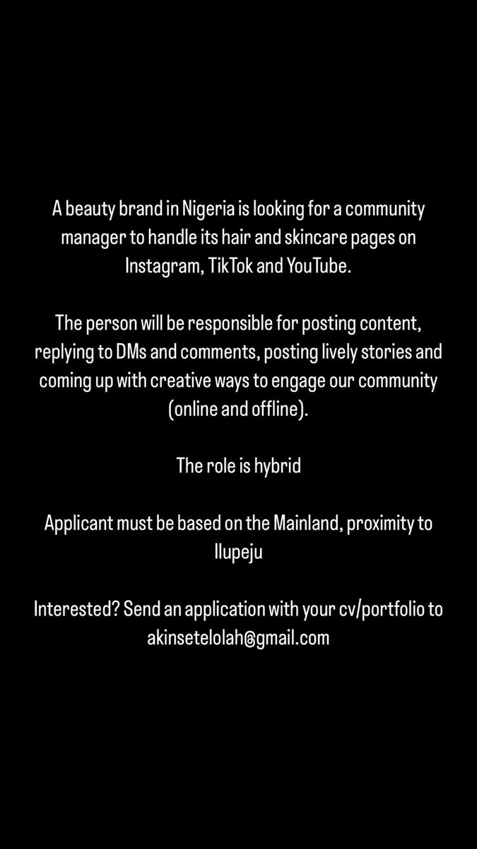 AkinseteC's tweet photo. If you’re a good fit, please apply https://t.co/hDdnyQAnut