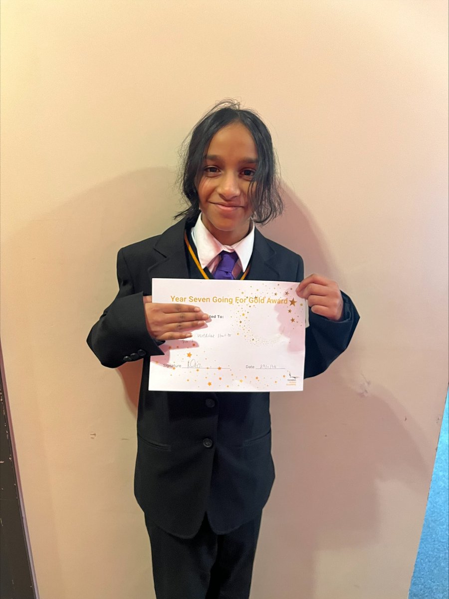 VictoryAcad's tweet photo. See our last week's Going for Gold for Year 7! Leonie for being an incredible member of the year - always polite and respectful
Jesse  for a massive improvement in attitude and effort; Ms Metcalfe for being supportive of lots of students; Neha for an excellent start to Victory! https://t.co/JMK8Ty2CPN