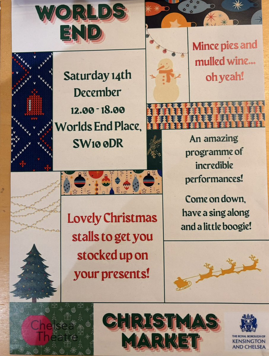 Great to join local residents tonight switching on the Christmas tree lights at Chelsea Theatre. Lots of Christmas activities this week. Do come along and join in. Christmas has arrived!!