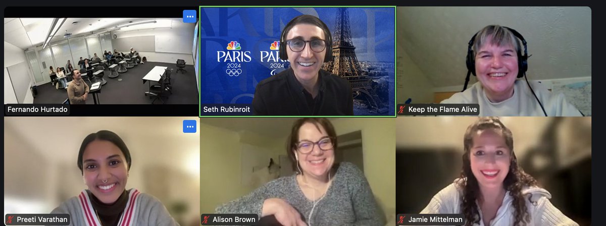 Seth Rubinroit (@srubinroit) on Twitter photo Decorated industry judges for the <a href="/USCAnnenberg/">USC Annenberg</a> JOUR499: Multiplatform Olympic and Paralympic Storytelling final presentations
<a href="/preeti_varathan/">Preeti Varathan</a> (<a href="/espn/">ESPN</a>)
<a href="/JamieMittelman/">Jamie Mittelman</a> (<a href="/flame_bearers/">Flame Bearers</a>)
Jill Jaracz & Alison Brown (<a href="/flamealivepod/">Keep the Flame Alive</a>) Decorated industry judges for the <a href="/USCAnnenberg/">USC Annenberg</a> JOUR499: Multiplatform Olympic and Paralympic Storytelling final presentations
<a href="/preeti_varathan/">Preeti Varathan</a> (<a href="/espn/">ESPN</a>)
<a href="/JamieMittelman/">Jamie Mittelman</a> (<a href="/flame_bearers/">Flame Bearers</a>)
Jill Jaracz & Alison Brown (<a href="/flamealivepod/">Keep the Flame Alive</a>)