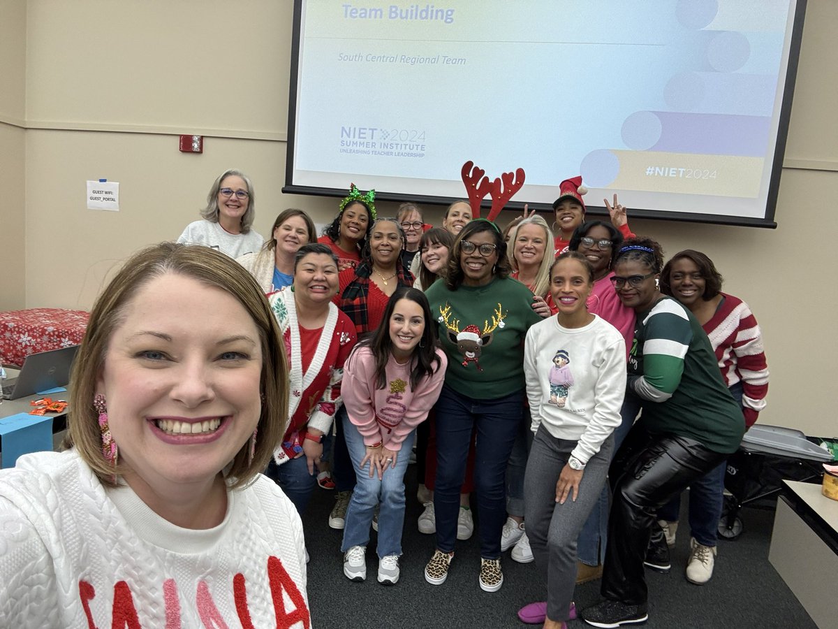 The <a href="/NIETteach/">National Institute for Excellence in Teaching</a> South-Central Regional Team is full of cheer today as we meet for our quarterly in-person professional learning meeting! <a href="/TheresaHamiton/">TDHam08</a> <a href="/amyygayle/">Amy Y. Gayle</a>