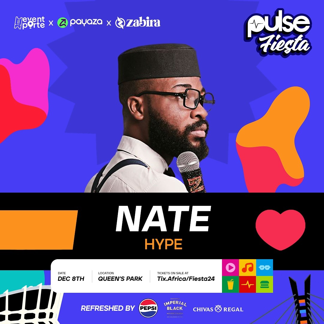 PulseNigeria247's tweet photo. Nate will be live at pulse fiesta 🔥
.
#FewTicketsLeft🚨 2 DAYS TILL PULSE FIESTA🚨
👉🏾General Tickets are just ₦5,000! #AlmostSoldOut
👉🏾VIP Tickets are just ₦15,000 #LimitedTicketsLeft
👉🏾Clique of 3 ₦14,400
👉🏾SQUAD of 5 ₦22,500
Click https://t.co/a6Hsl2wCDJ and grab your tickets now 🎟️🔥
! 🚀
Come through for:
🍔 Food & Drinks
🎮 Games
🛍️ Shopping
🎭 Performances
❤️ Speed Dating
🌭 Eating Competition
Refreshed by @pepsi_naija
Sponsored by @eventportebypayaza @thezabira @dktnigeria
#PulseFiesta #PulseFiesta2024