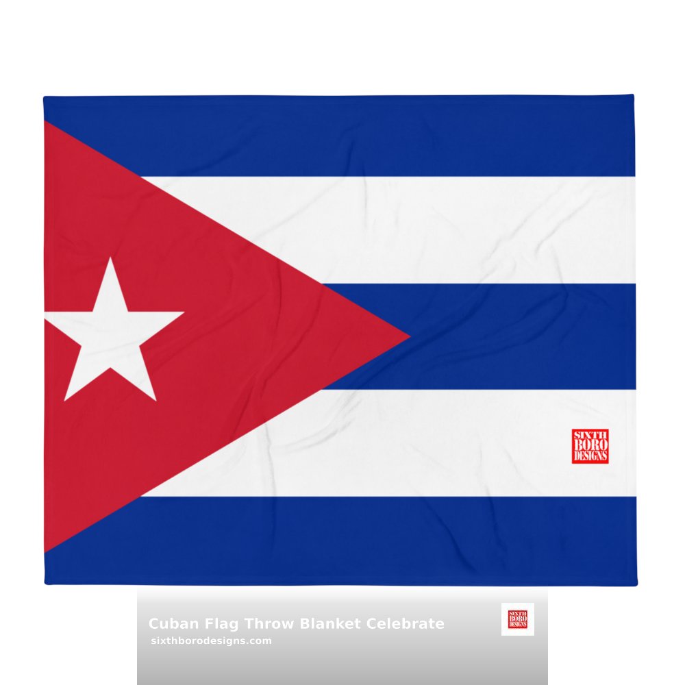 BoroSixth's tweet image. Wrap yourself in the warmth of Cuba! Our Cuban Flag Throw Blanket celebrates culture &amp;amp; pride with vibrant colors &amp;amp; soft silk-touch fabric. Perfect for family &amp;amp; friends who love Cuba. Order now for $45.95! #CubanPride #CubanStyle shortlink.store/h_chmg4ggyjr 🌴✨