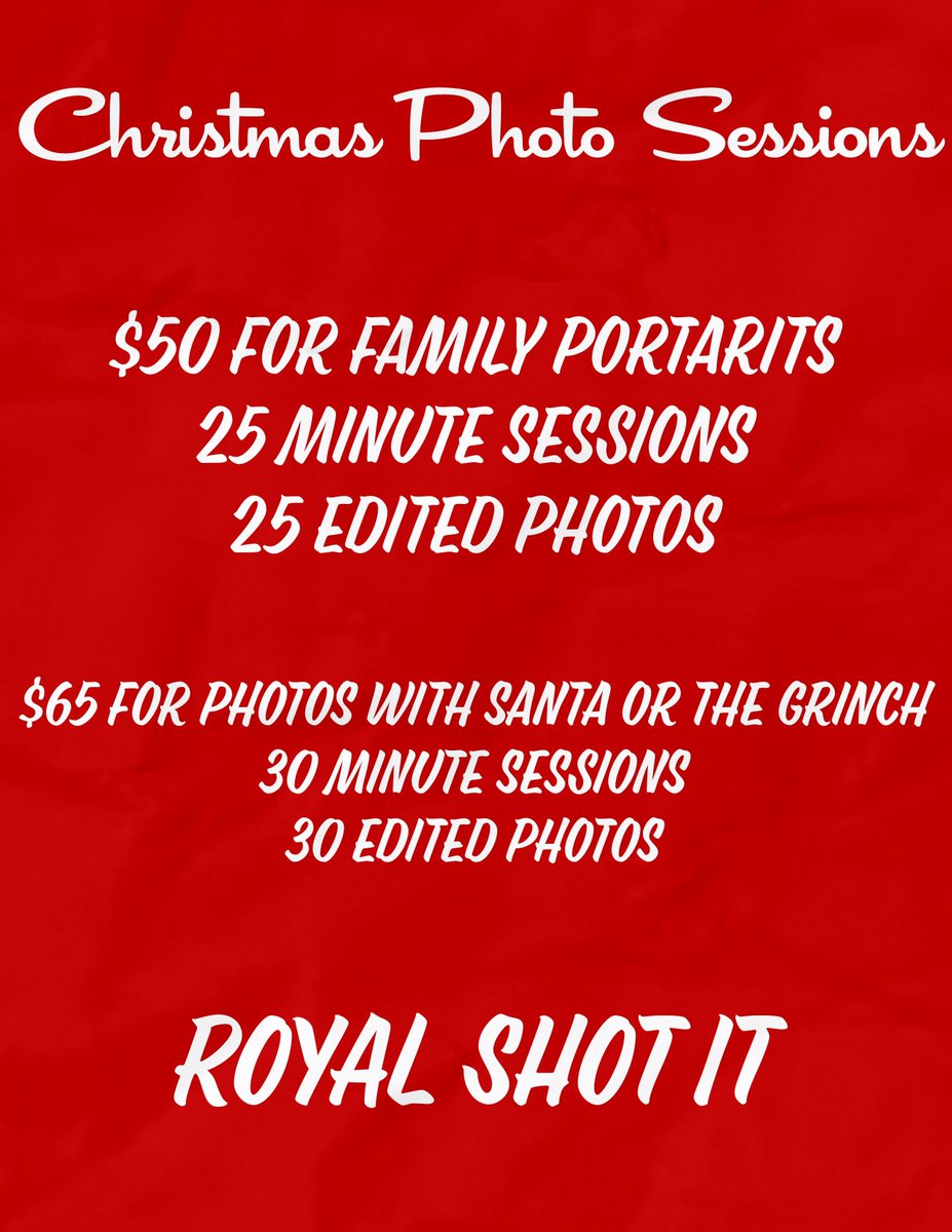 Book your session now lets get your christmas photoshoot done! #RSI👑