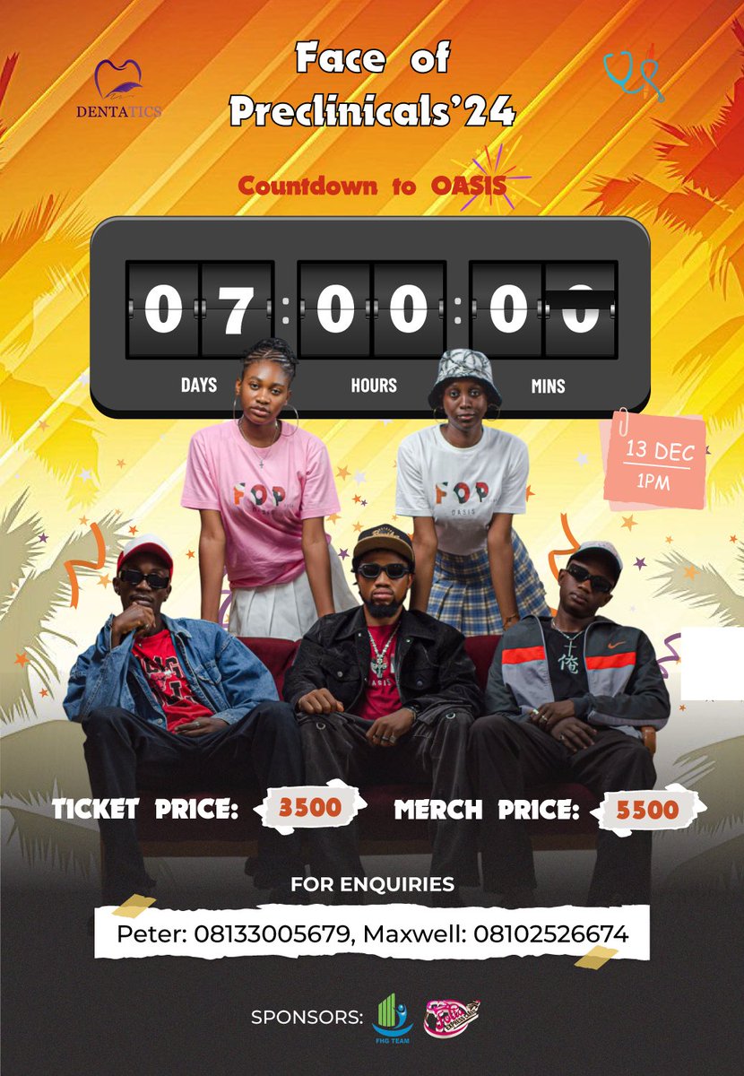 FACE OF PRECLINICALS 2024❗️📍💥

Just 7 days to go until the most unforgettable event; celebrating the end of an era, and the start of the next phase of our stellar path to the stars! 🚀🌟

📅 Date: December 13th, 2024
📍 Venue: NMA Building, Total Garden, Ibadan
⏰ Time: 1pm.💫